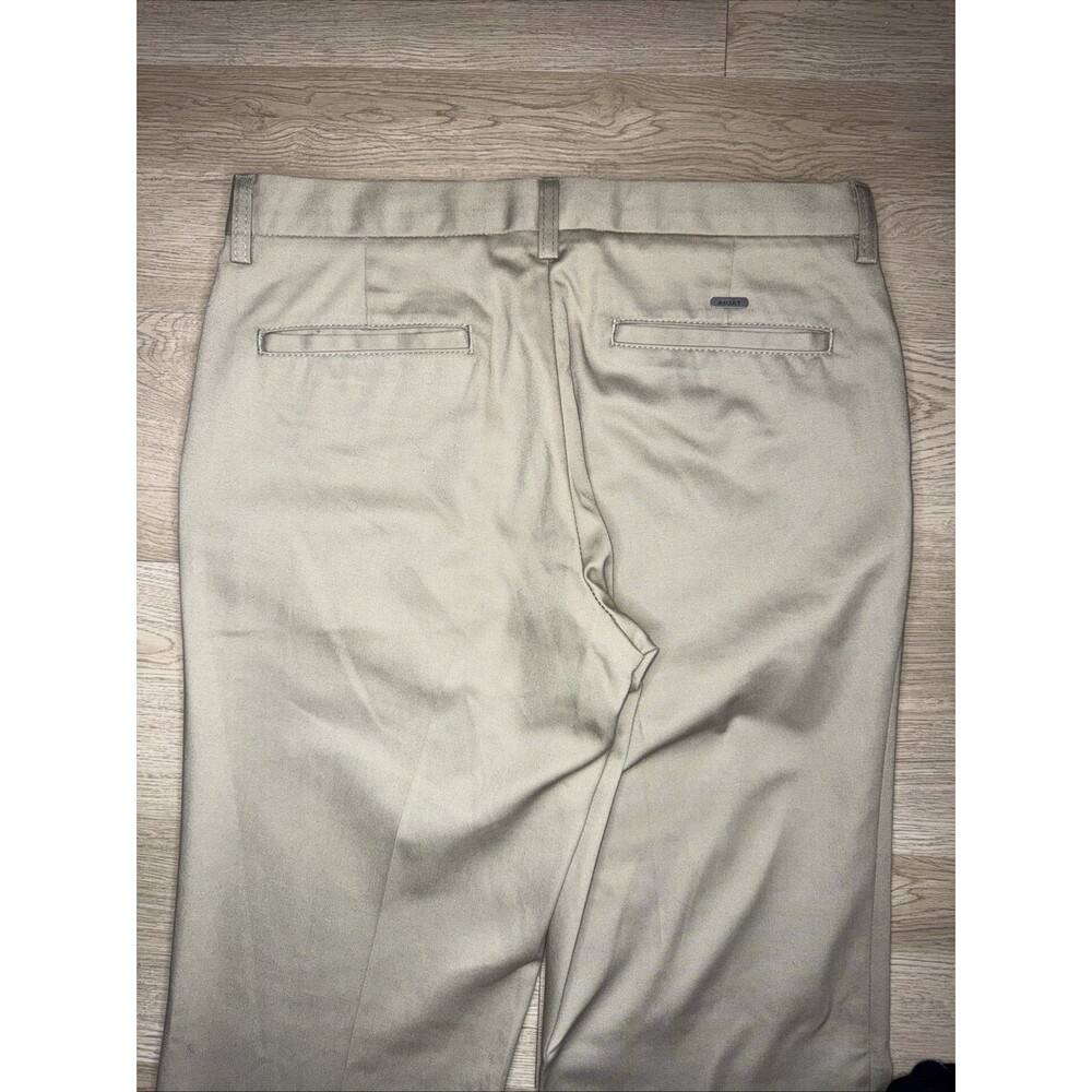 Ariat Performance Khaki Pants Mens 32x34 Beige Flat Front Dress Chino Classic - Picture 8 of 8